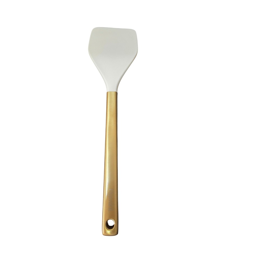 White Silicone Spatula Gold Handle Modern‎ Kitchen Turner Cooking Utensil